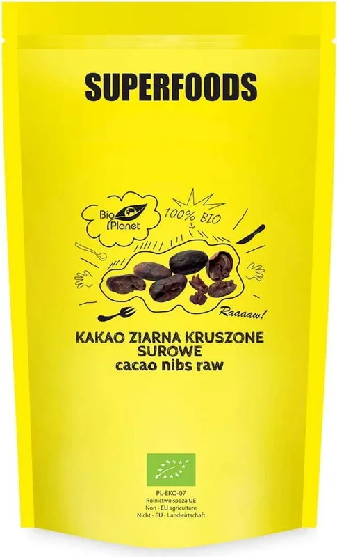 Zerkleinerte Kakaobohnen roh BIO 600 g – BIO PLANET
